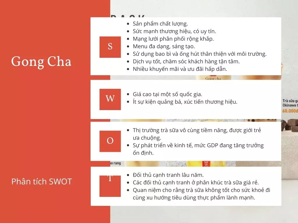 swot của gong cha