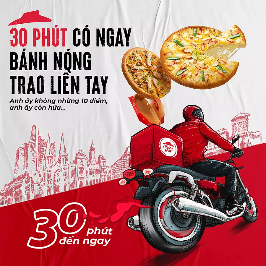 dịch vụ giao hàng tận nhà của pizza hut