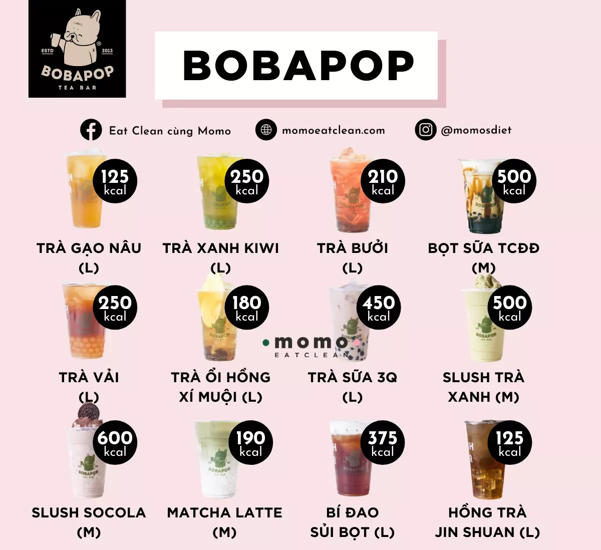 menu bobapop 